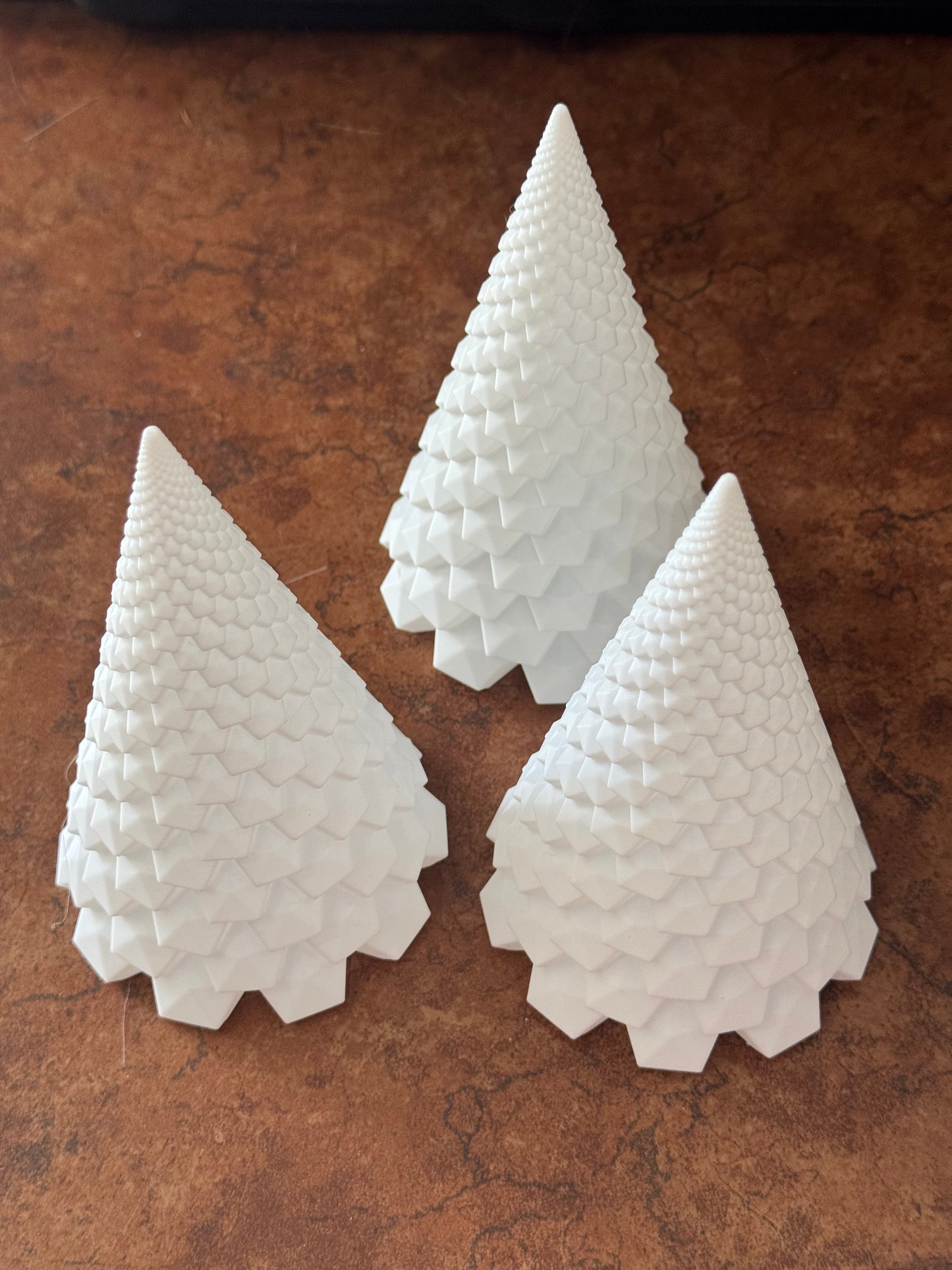 Tall Frosted White Christmas Tree Tealight Holder