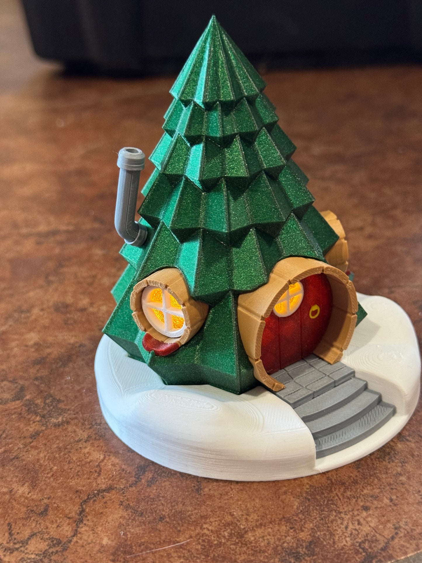 Christmas Tree Gnome House Tealight Set