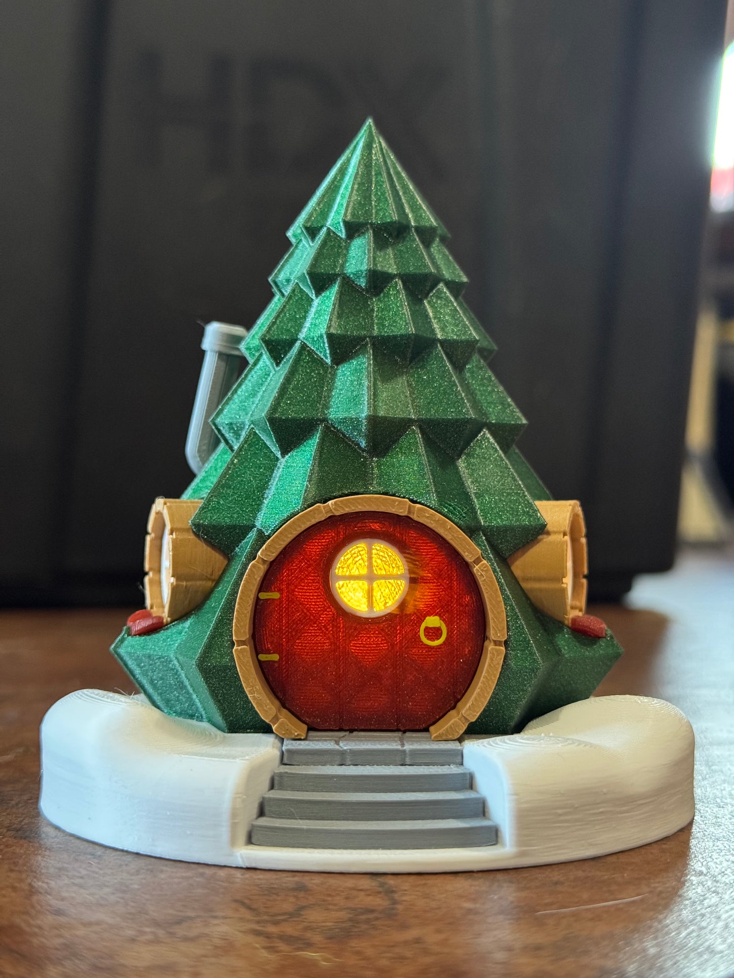 Christmas Tree Gnome House Tealight Set