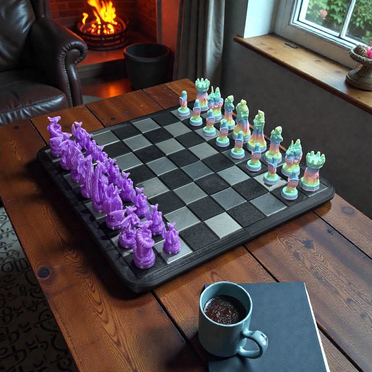 Custom Magnetic 3D-Printed Chess Set — Made by 5 Cats Prints & Things