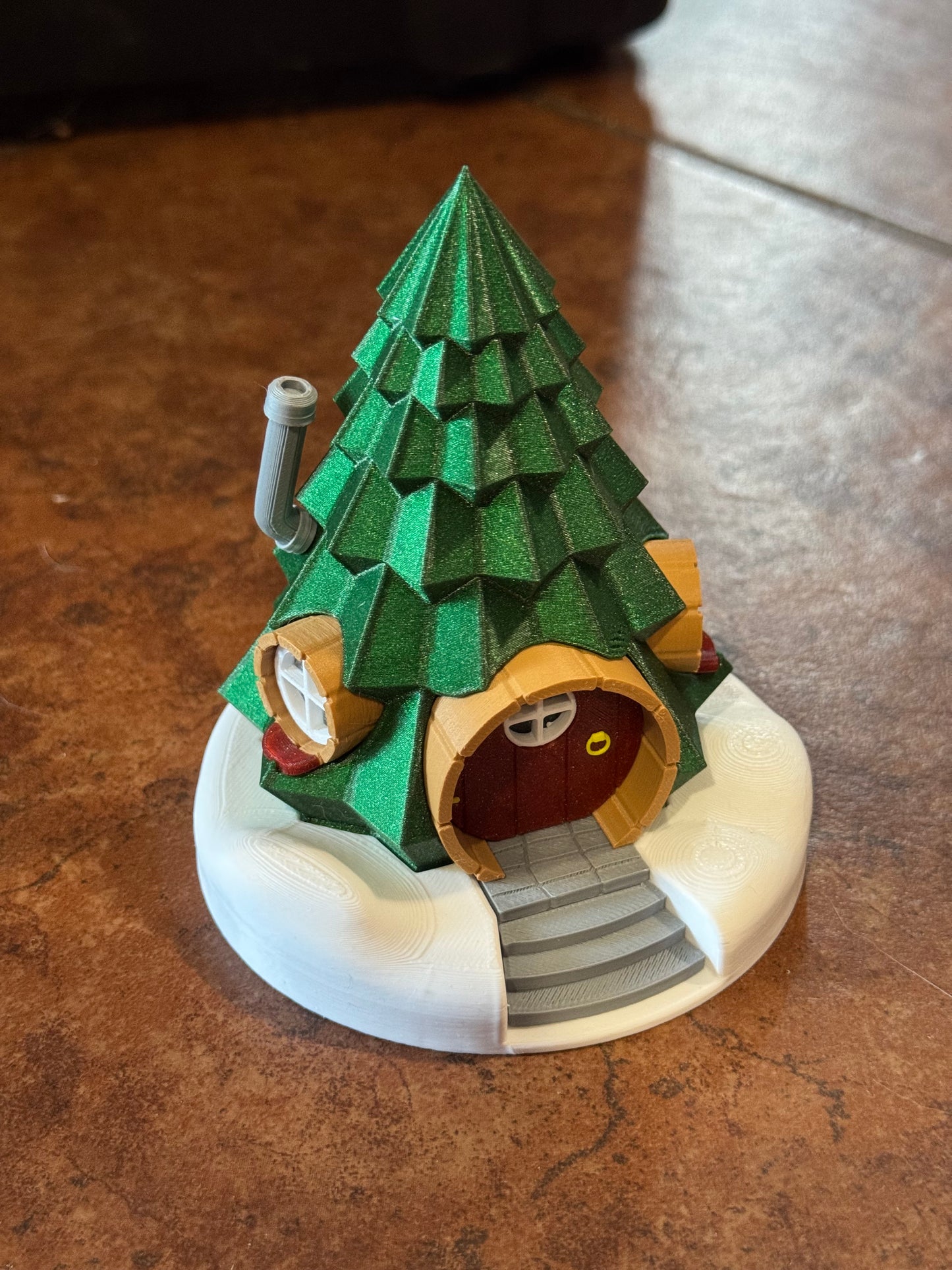 Christmas Tree Gnome House Tealight Set