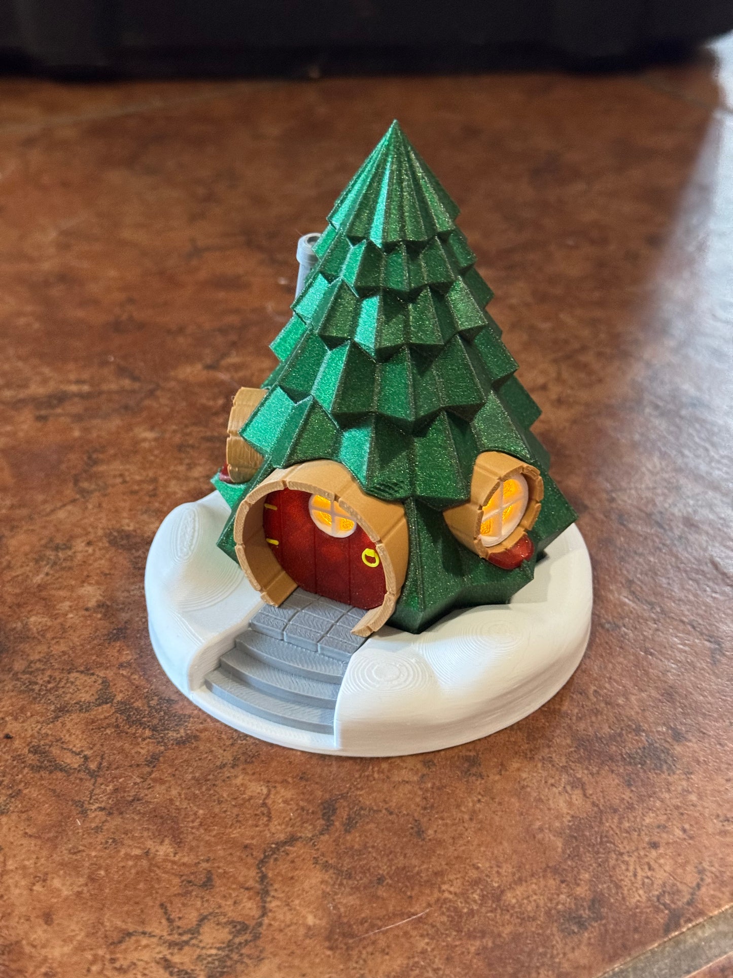 Christmas Tree Gnome House Tealight Set