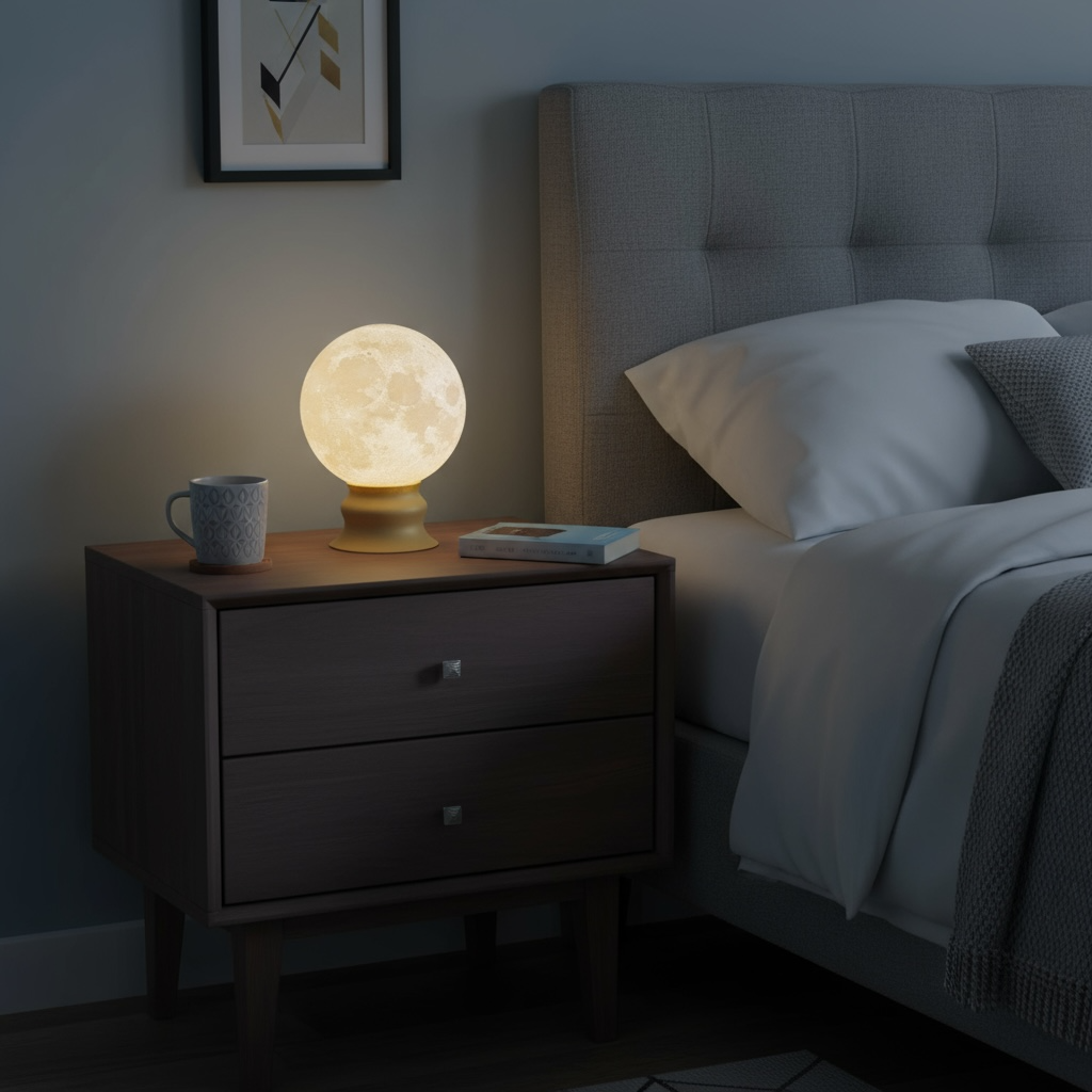 Lithograph Moon Lamp
