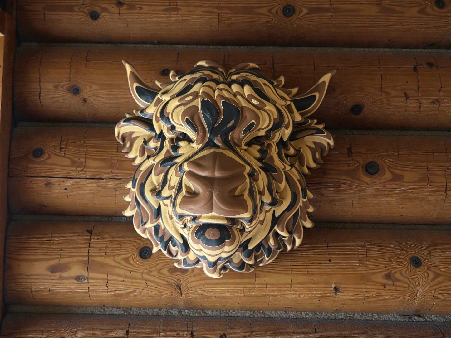 Color-Stacked Highland Cow Wall Art