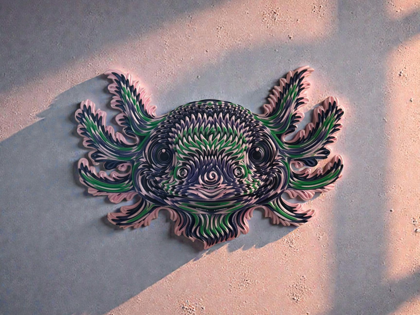 Color-Stacked Axolotl Wall Art