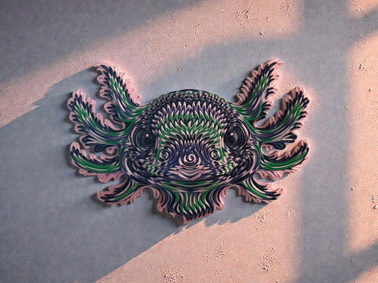Color-Stacked Axolotl Wall Art
