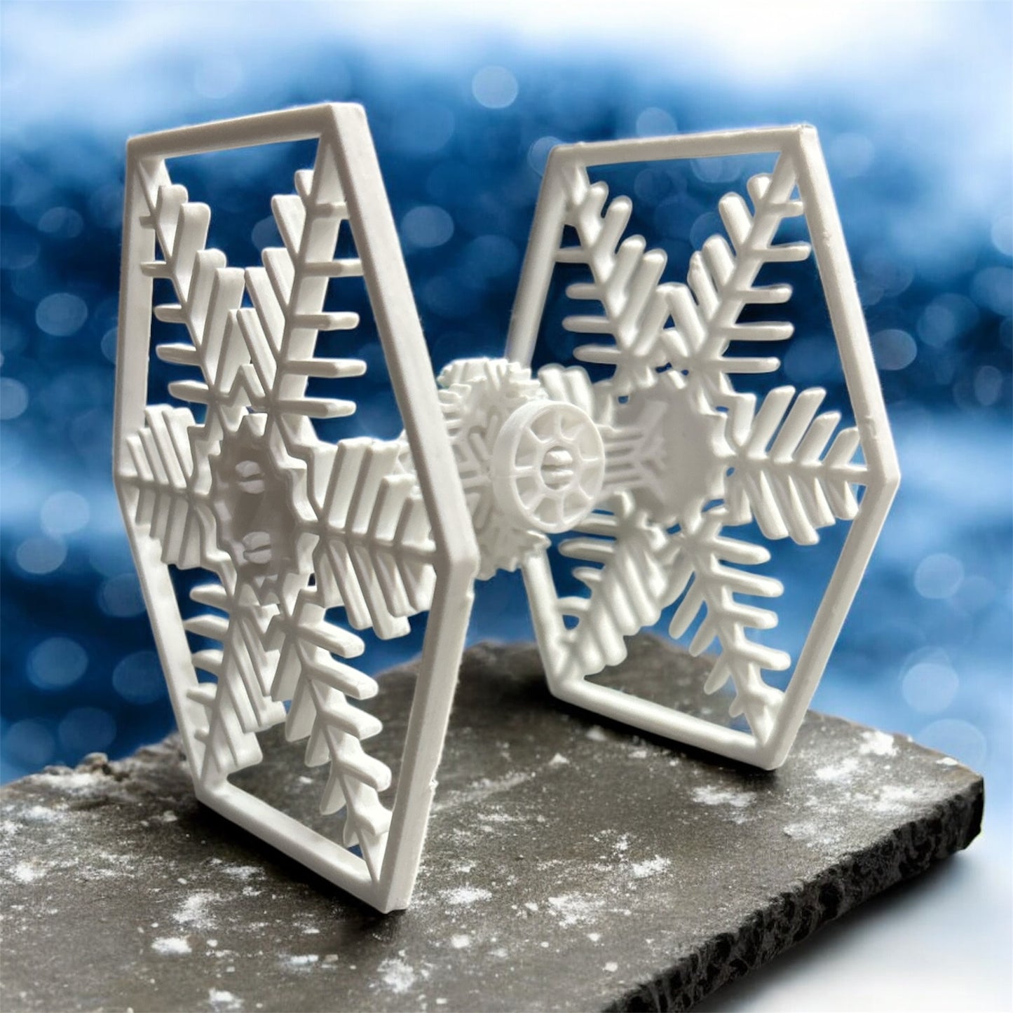 Buildable Snowflake Starfighter Ornament Cards