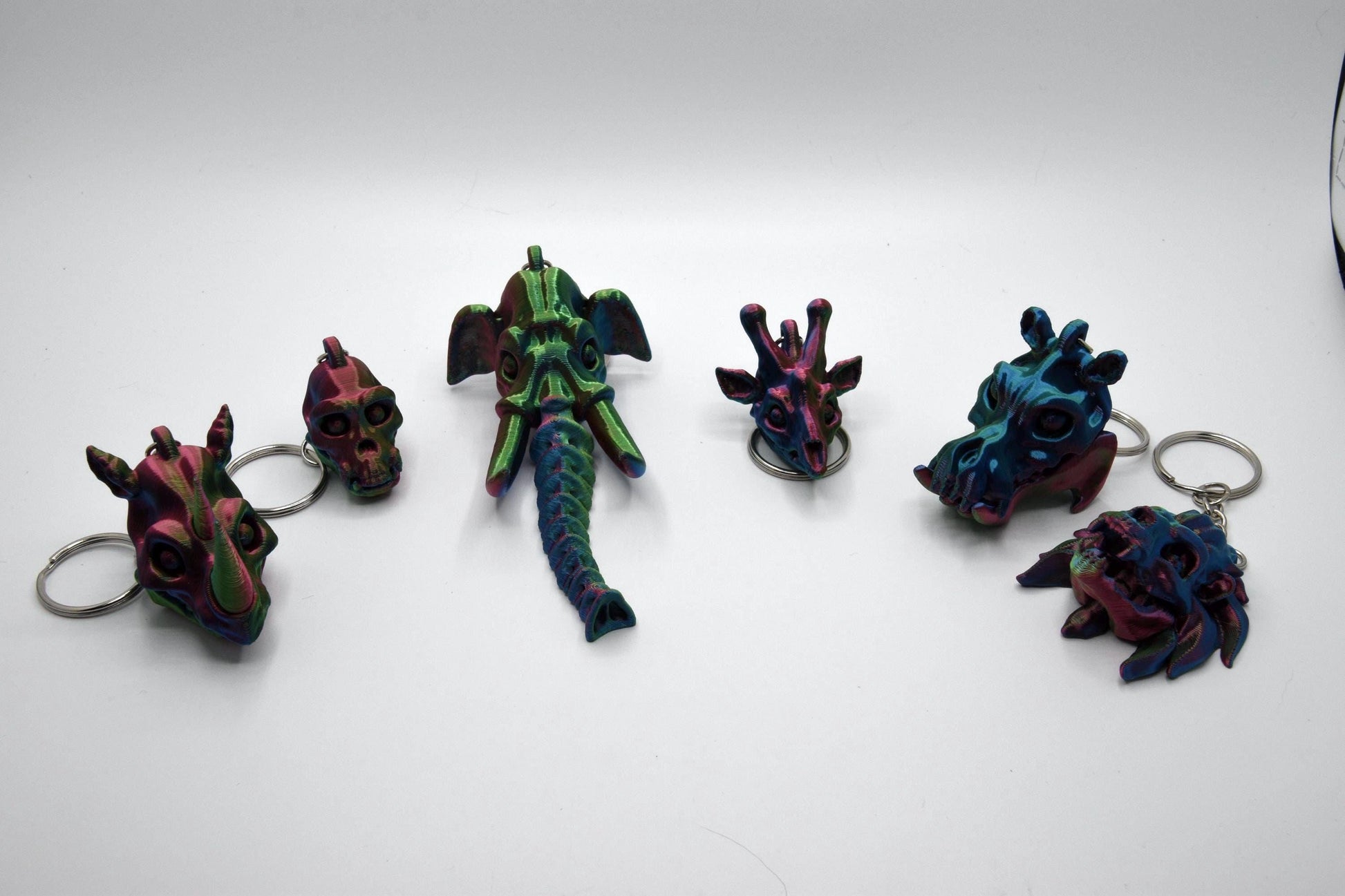 Safari Animal Skeleton Keychains
