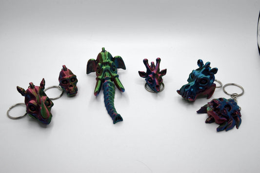 Safari Animal Skeleton Keychains